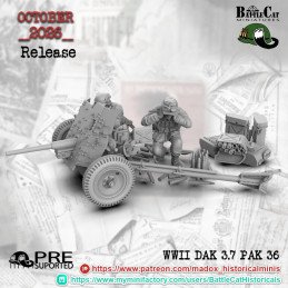 DAK 3.7 cm PaK 36 Gun by Battle Cat | 28 mm