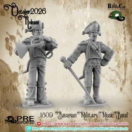 Músicos de la banda militar bávara de 1809 de Battle Cat | 28 mm