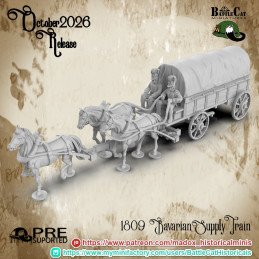 Carro de suministros bávaro de 1809 de Battle Cat | 28 mm