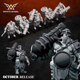 Cannon Wielding Ogres by White Angel | 32mm, 28mm 3D printed miniatures