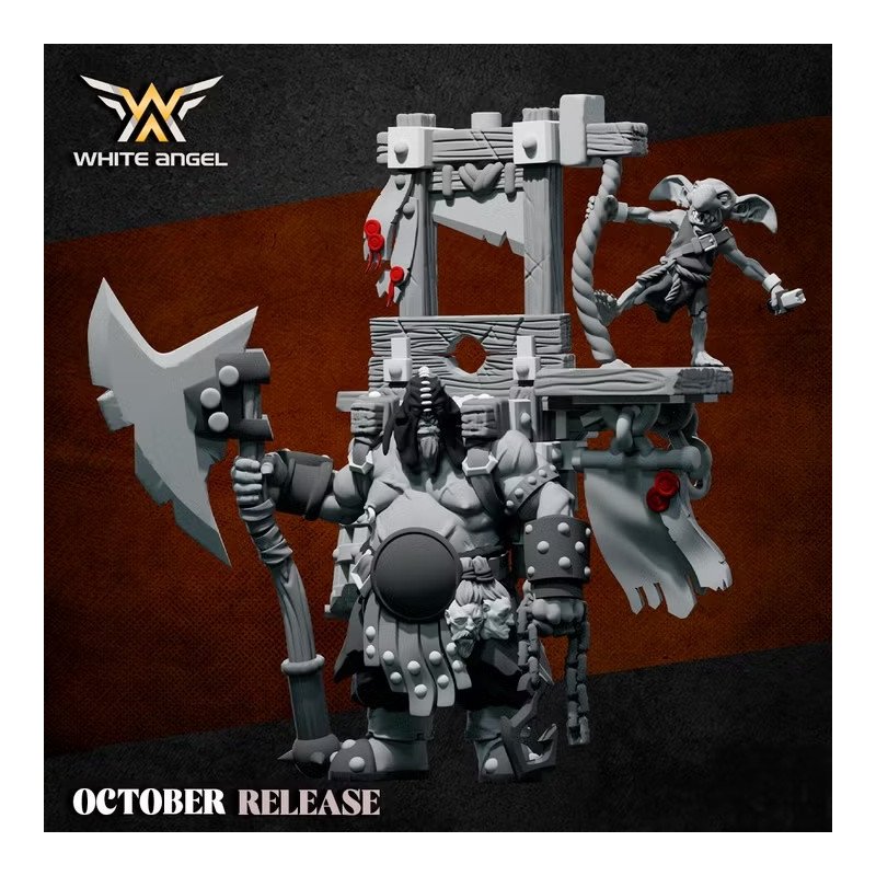 Ogre Executioner by White Angel | 32mm, 28mm 3D printed miniatures