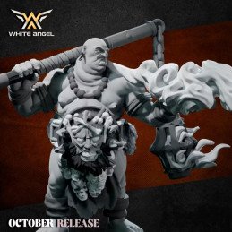 Ogre Fire Shaman by White Angel | 32mm, 28mm 3D printed miniatures