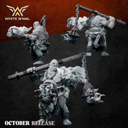 Chamán ogro del fuego de White Angel | Miniaturas impresas en 3D 32mm, 28mm