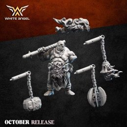 Chamán ogro del fuego de White Angel | Miniaturas impresas en 3D 32mm, 28mm
