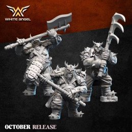 Ogros pesados de White Angel | Miniaturas impresas en 3D 32mm, 28mm