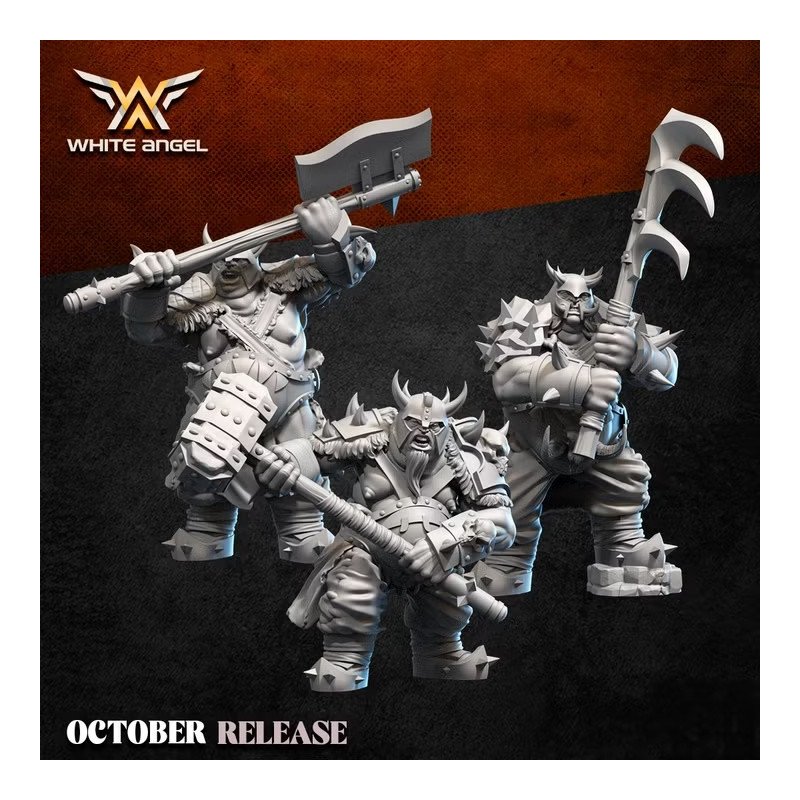 Ogros pesados de White Angel | Miniaturas impresas en 3D 32mm, 28mm