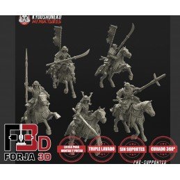 Mounted Samurais with spears