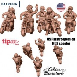 US paratroopers on M53 scooter